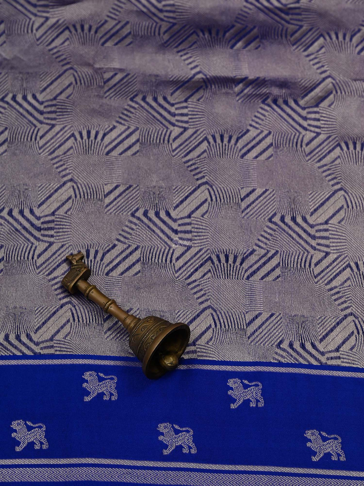 Royal Blue Silk Brocade Handloom Banarasi Saree - Sacred Weaves