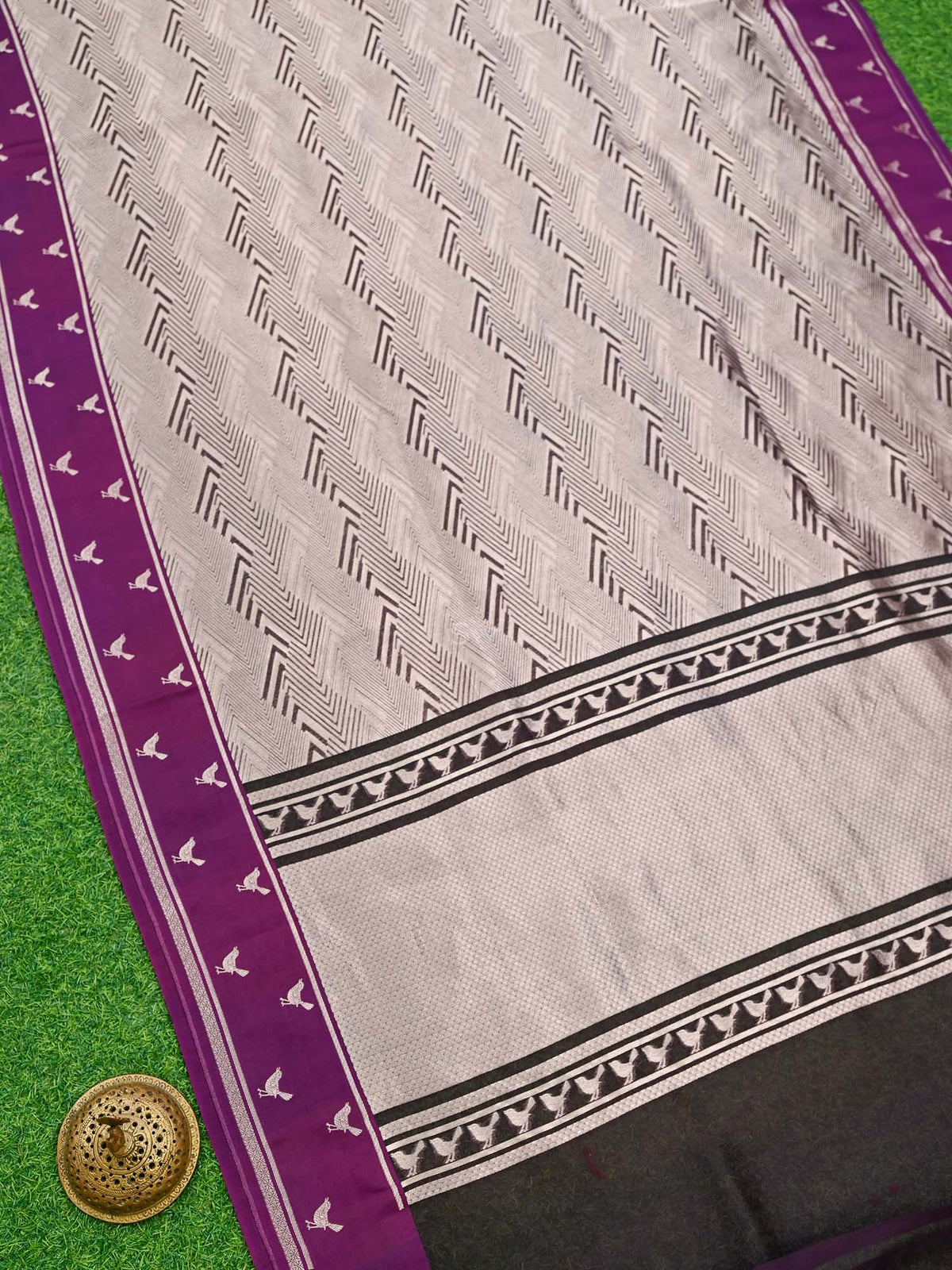 Purple Silk Brocade Handloom Banarasi Saree - Sacred Weaves