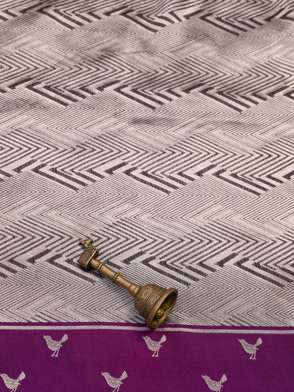 Purple Silk Brocade Handloom Banarasi Saree - Sacred Weaves