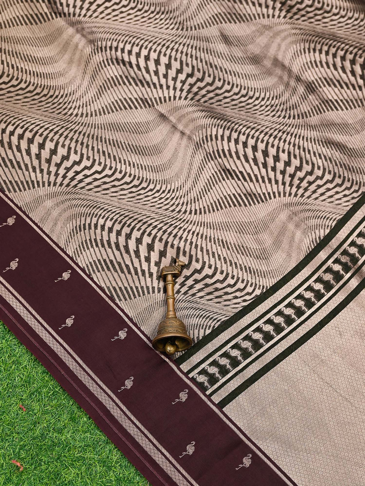Wine Silk Brocade Handloom Banarasi Saree - Sacred Weaves