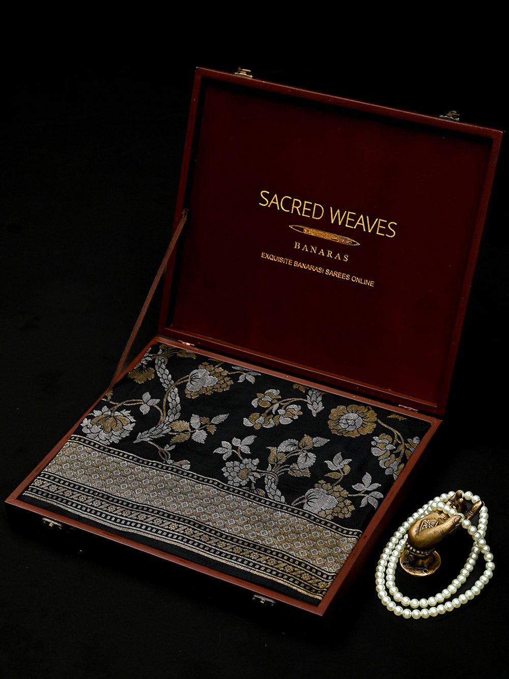 Black Sona Roopa Jaal Katan Silk Handloom Banarasi Saree