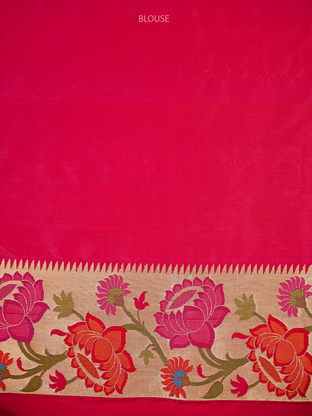 Pink Red Boota Paithani Katan Silk Handloom Banarasi Saree - Sacred Weaves