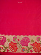 Pink Red Boota Paithani Katan Silk Handloom Banarasi Saree - Sacred Weaves