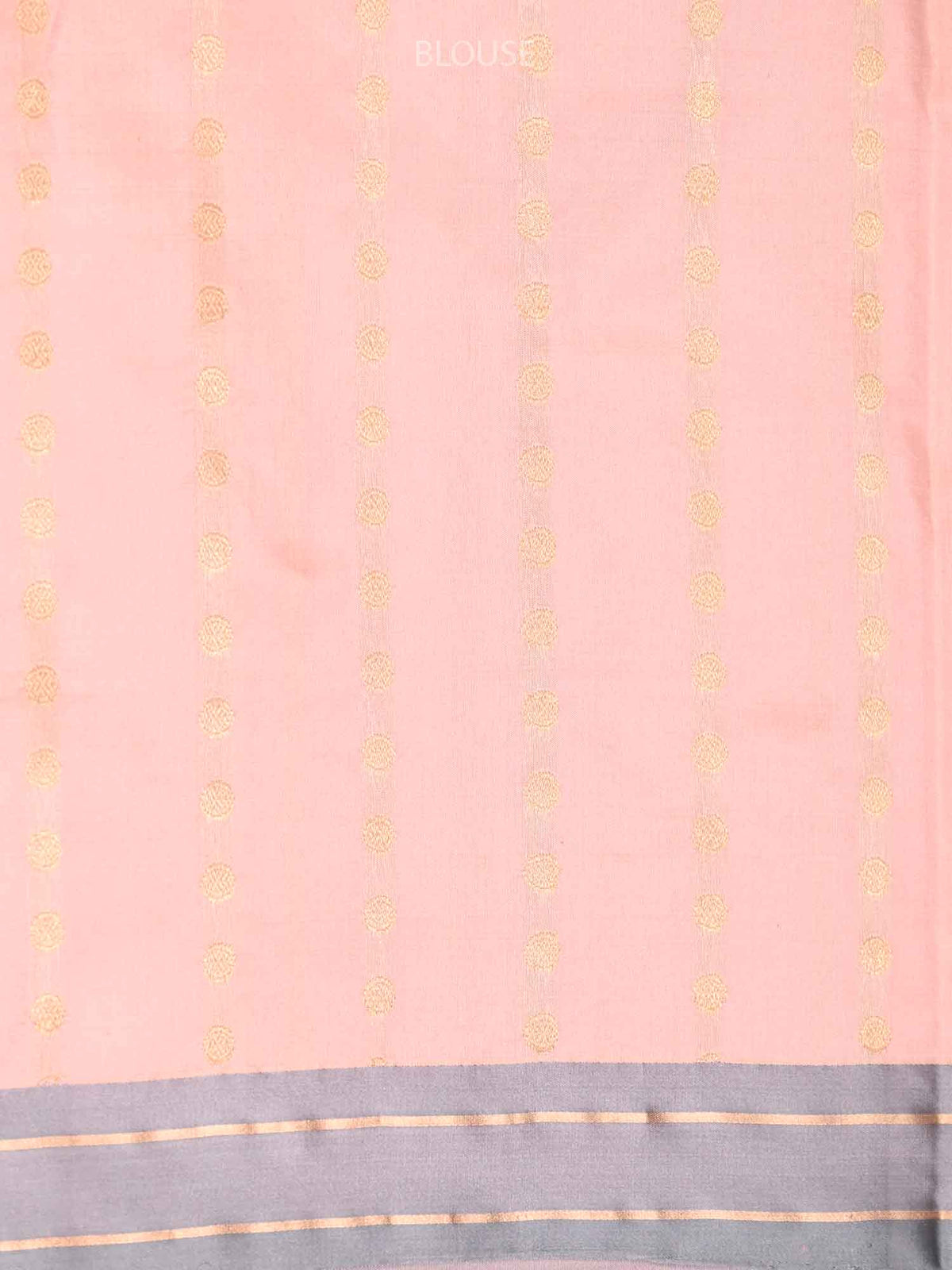 Pastel Pink Stripe Katan Silk Handloom Banarasi Saree - Sacred Weaves