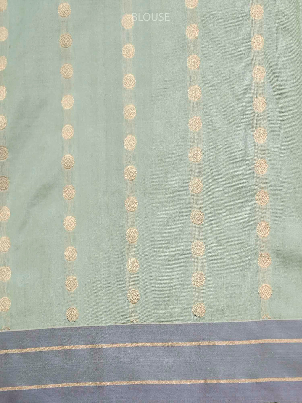 Pastel Olive Green Stripe Katan Silk Handloom Banarasi Saree - Sacred Weaves