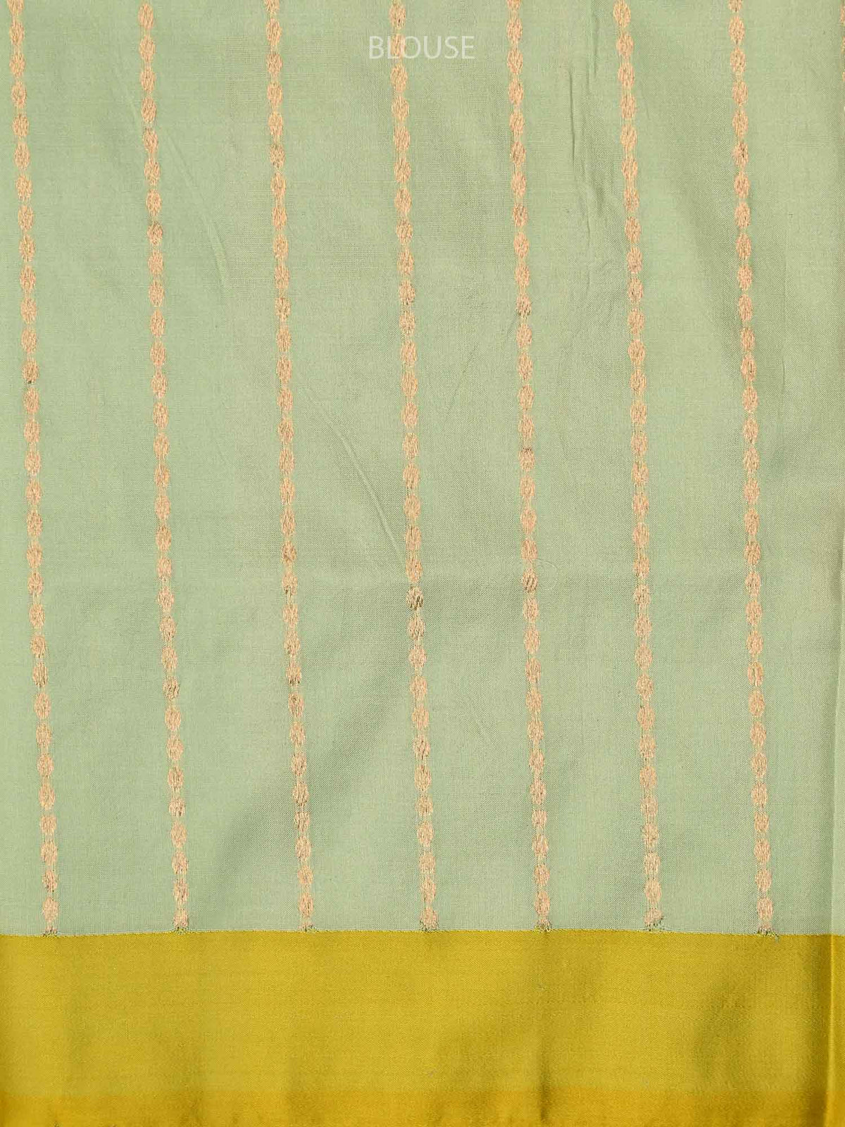 Pista Green Stripe Katan Silk Handloom Banarasi Saree - Sacred Weaves