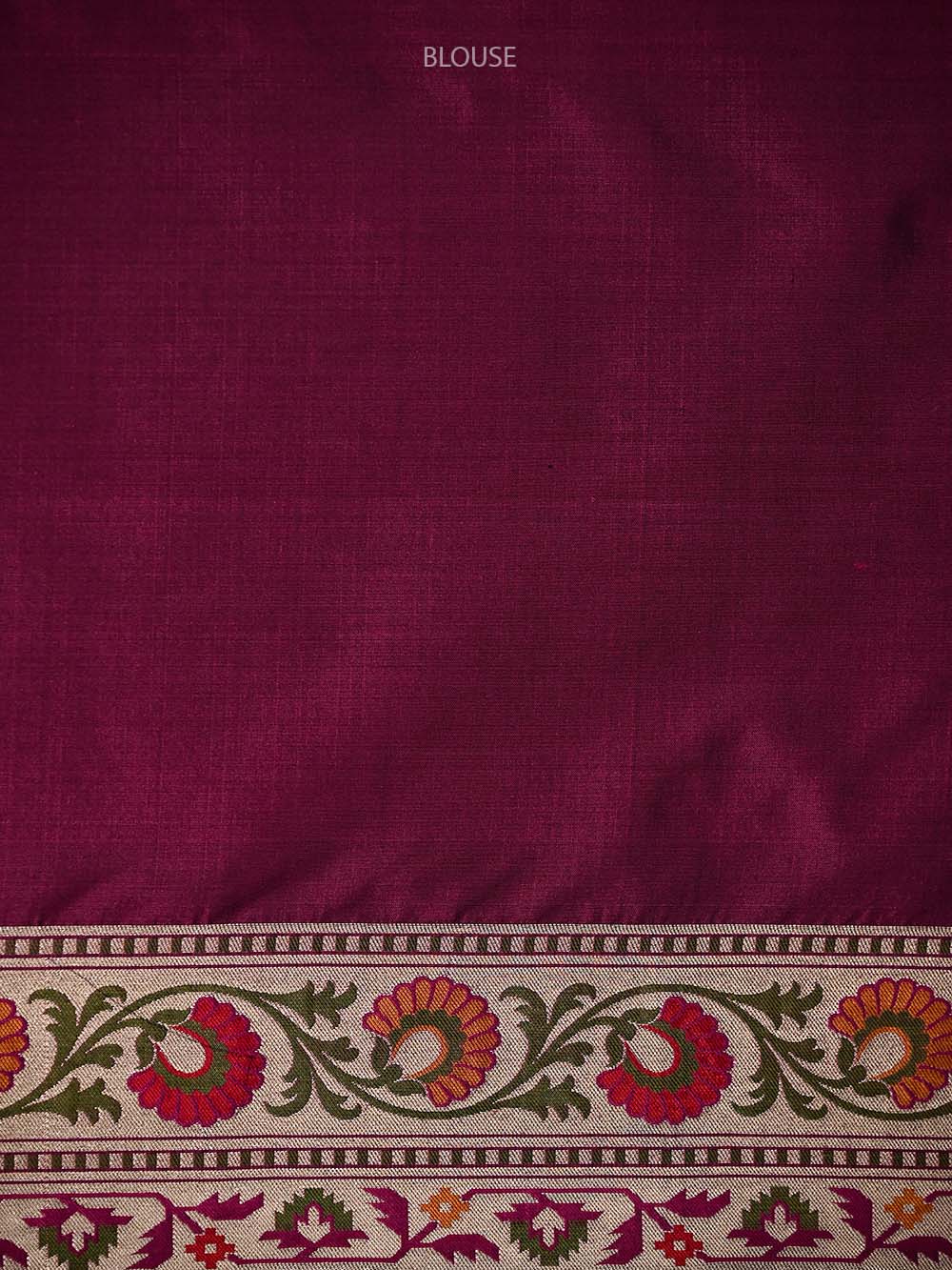 Wine Paithani Meenakari Katan Silk Handloom Banarasi Saree - Sacred Weaves
