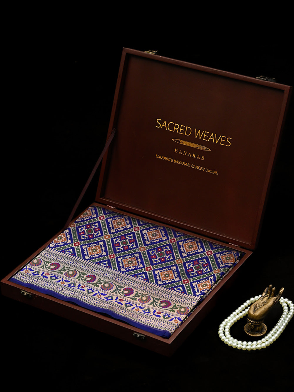 Blue Paithani Meenakari Katan Silk Handloom Banarasi Saree