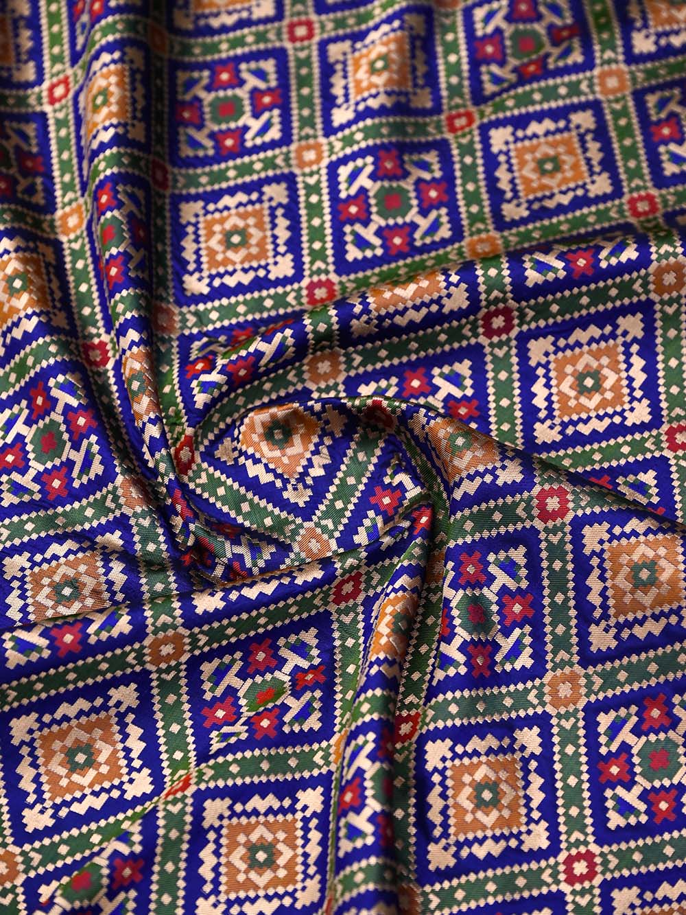 Blue Paithani Meenakari Katan Silk Handloom Banarasi Saree