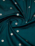 Teal Green Booti Konia Tussar Silk Handloom Banarasi Saree - Sacred Weaves