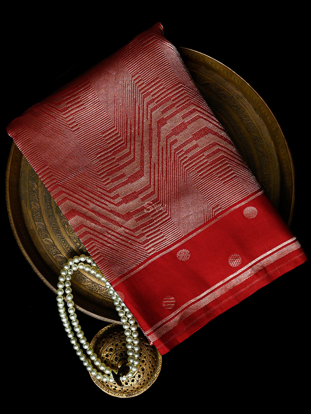 Maroon Silk Brocade Handloom Banarasi Saree
