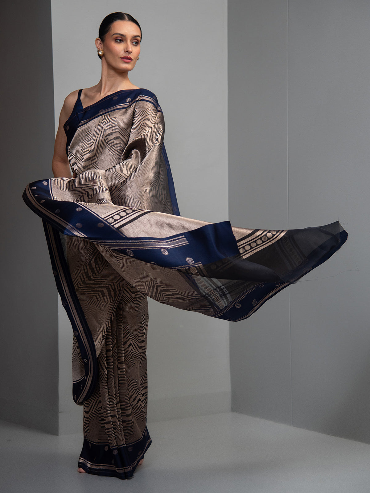 Blue Silk Brocade Handloom Banarasi Saree