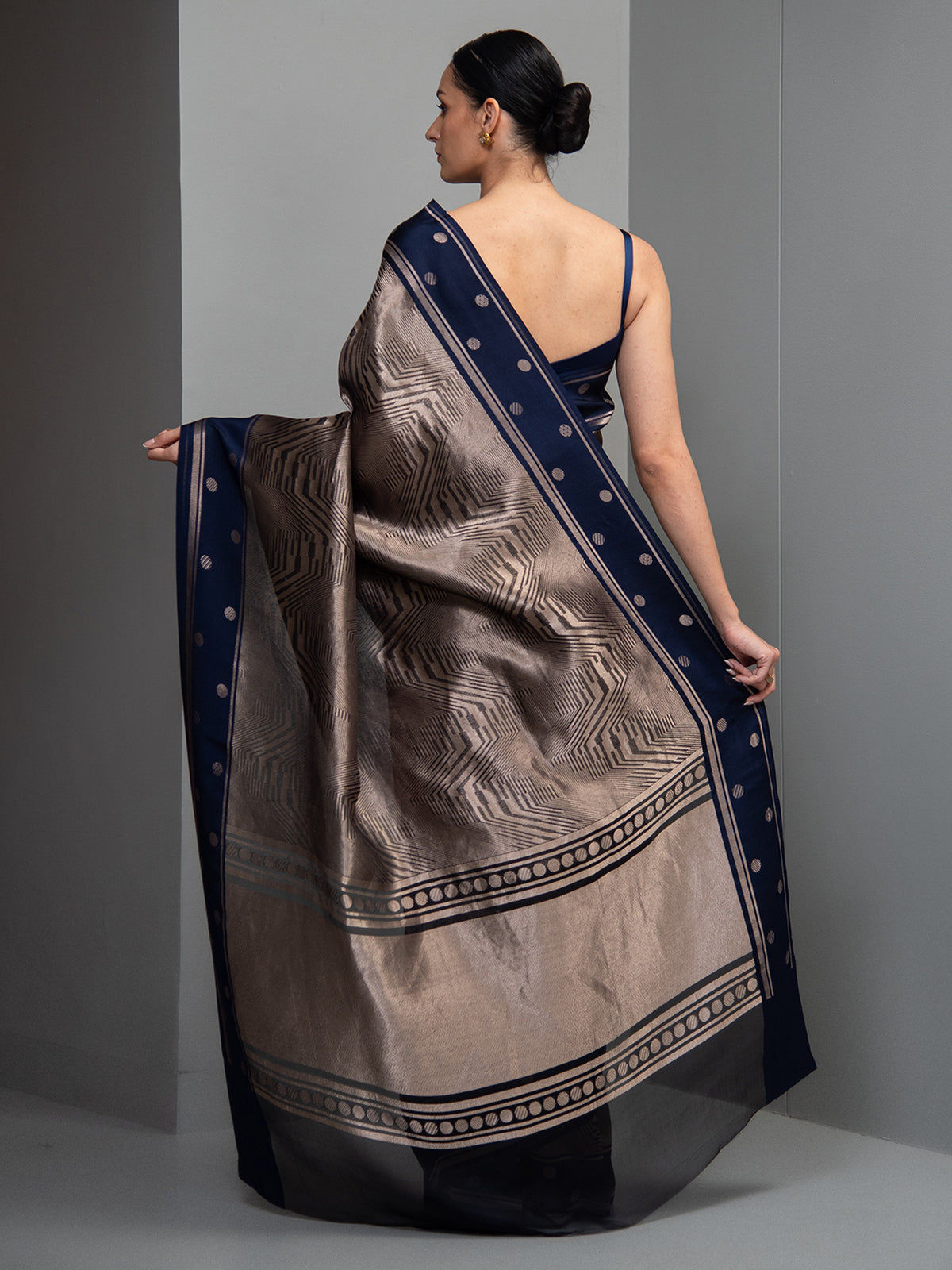 Blue Silk Brocade Handloom Banarasi Saree