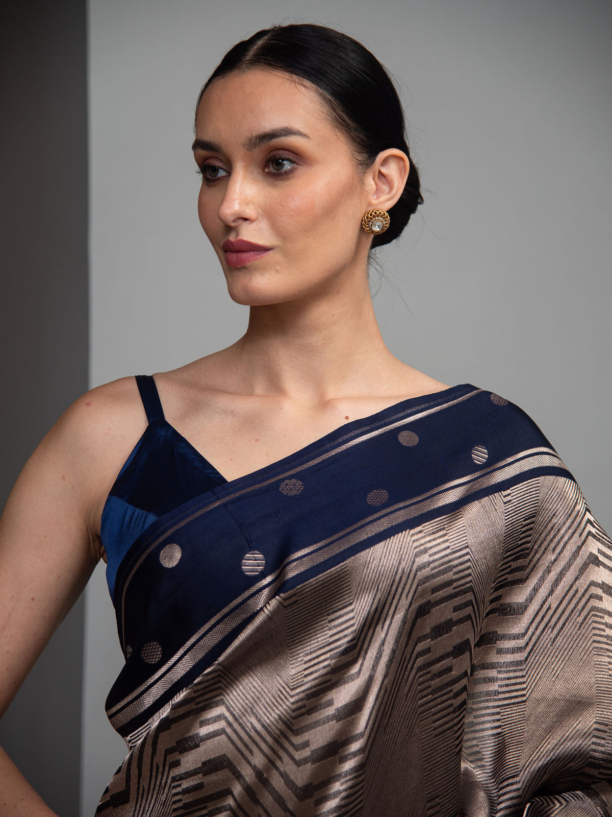 Blue Silk Brocade Handloom Banarasi Saree