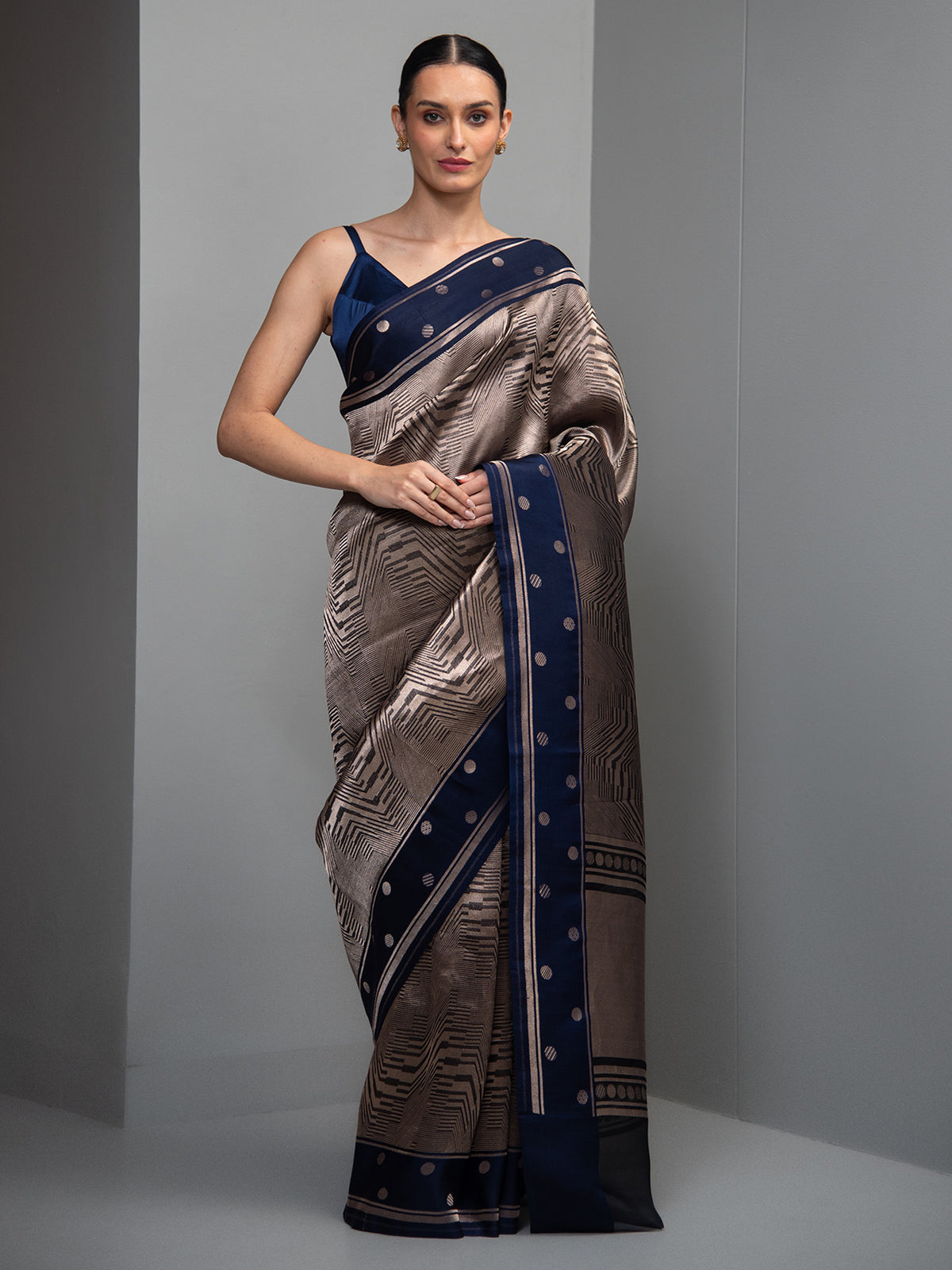 Blue Silk Brocade Handloom Banarasi Saree