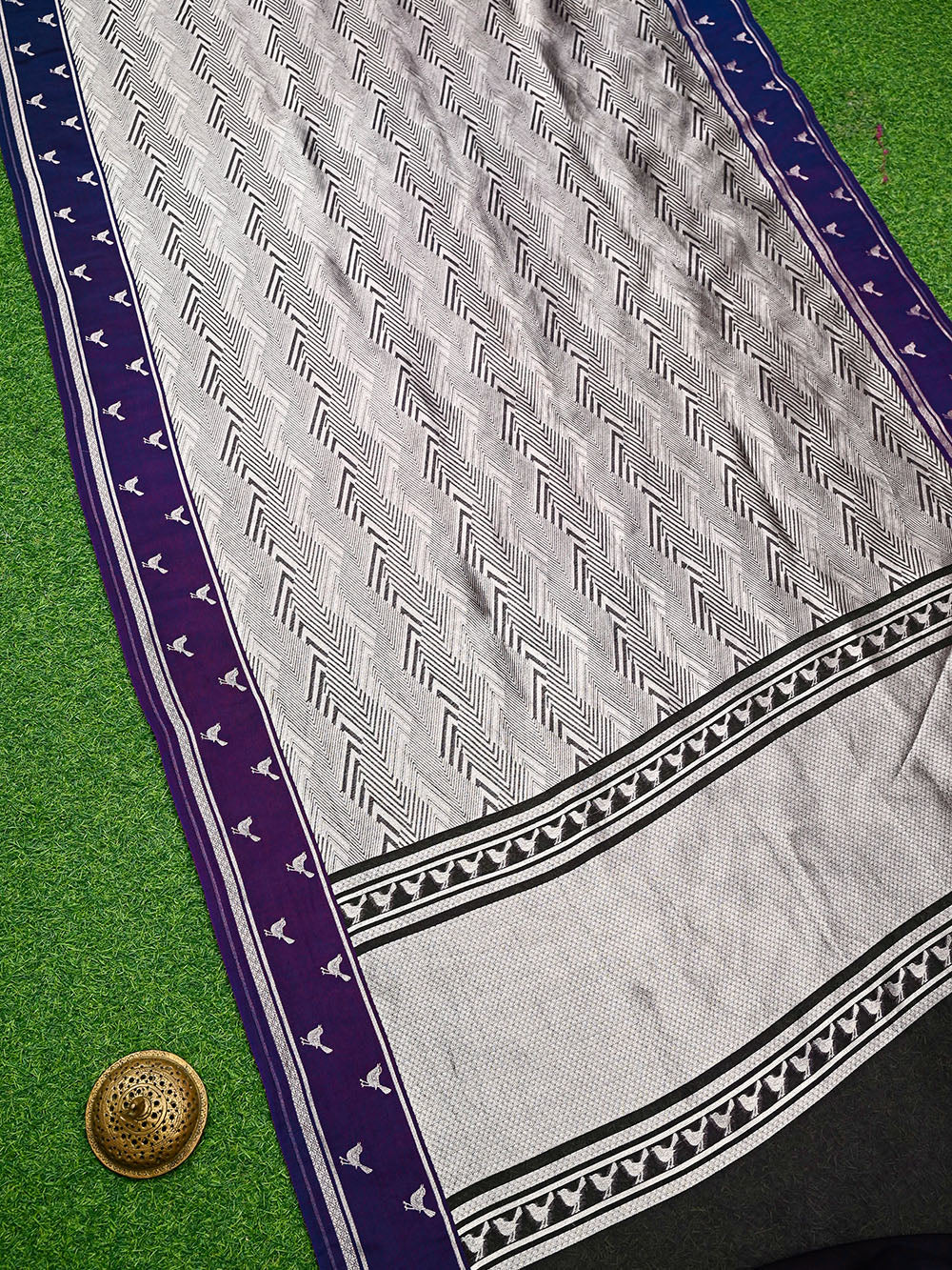 Purple Silk Brocade Handloom Banarasi Saree