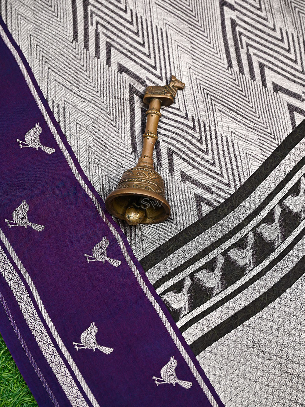 Purple Silk Brocade Handloom Banarasi Saree