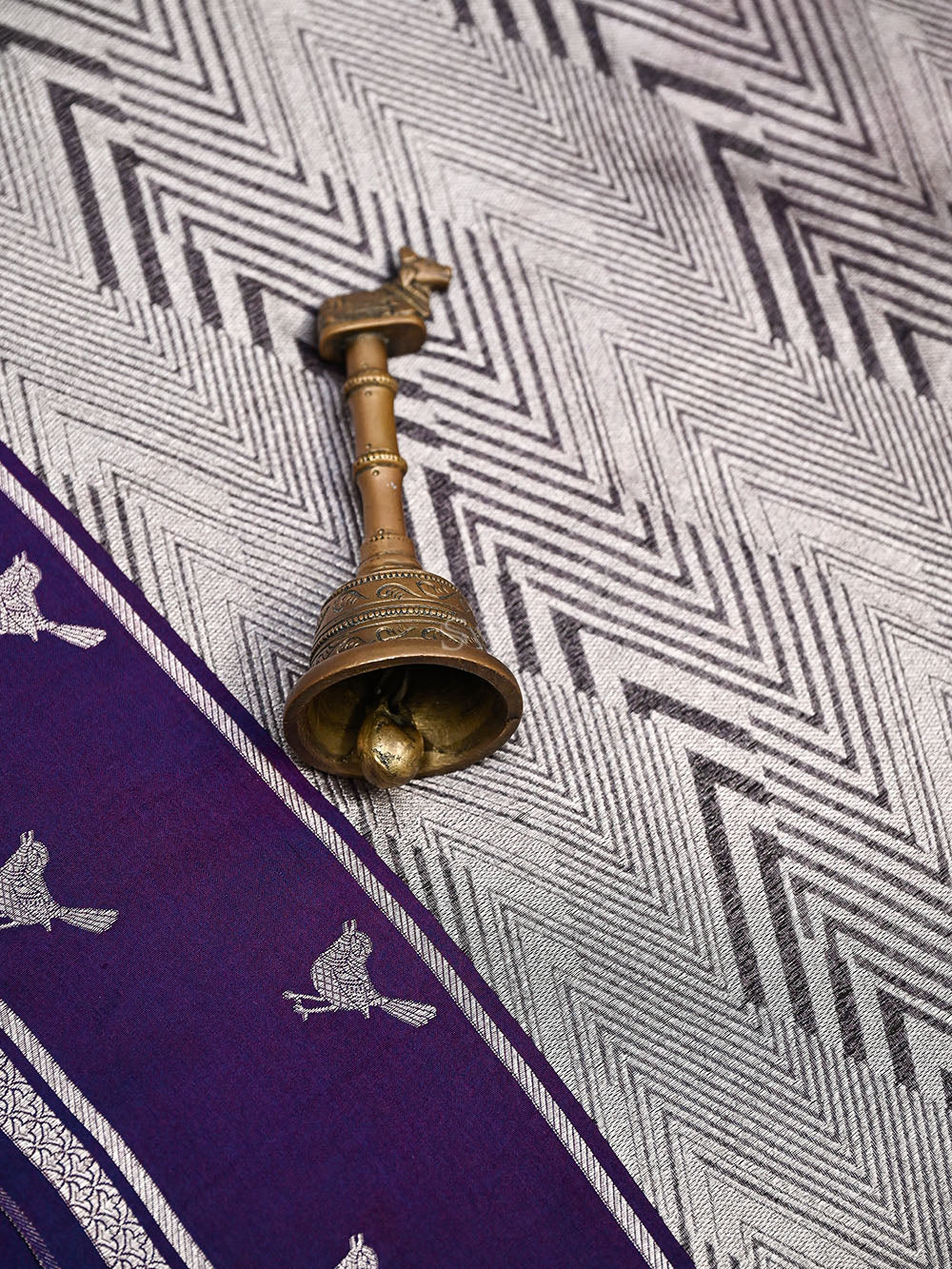 Purple Silk Brocade Handloom Banarasi Saree