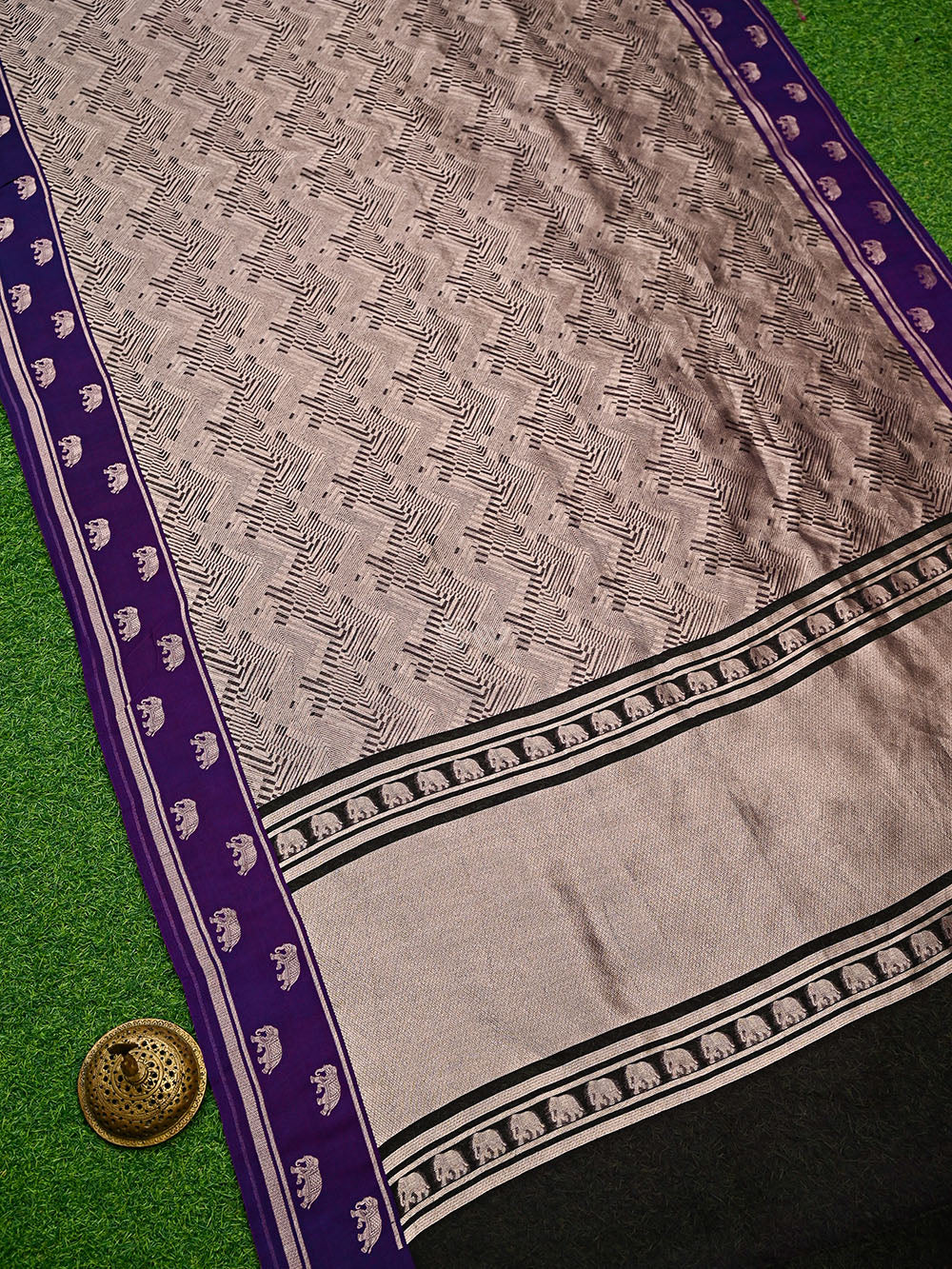 Purple Silk Brocade Handloom Banarasi Saree