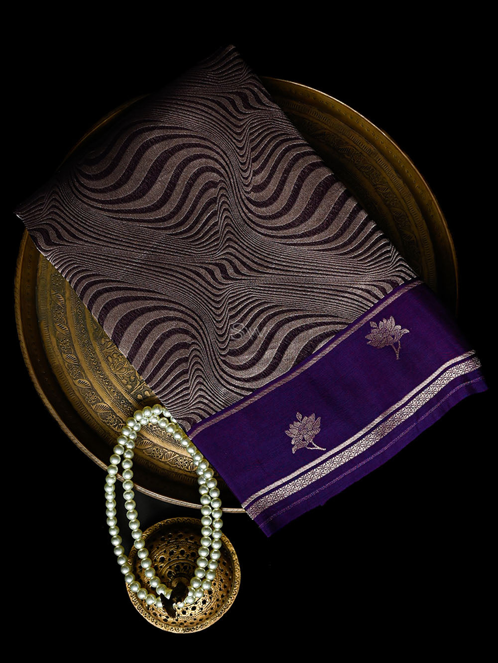 Purple Silk Brocade Handloom Banarasi Saree