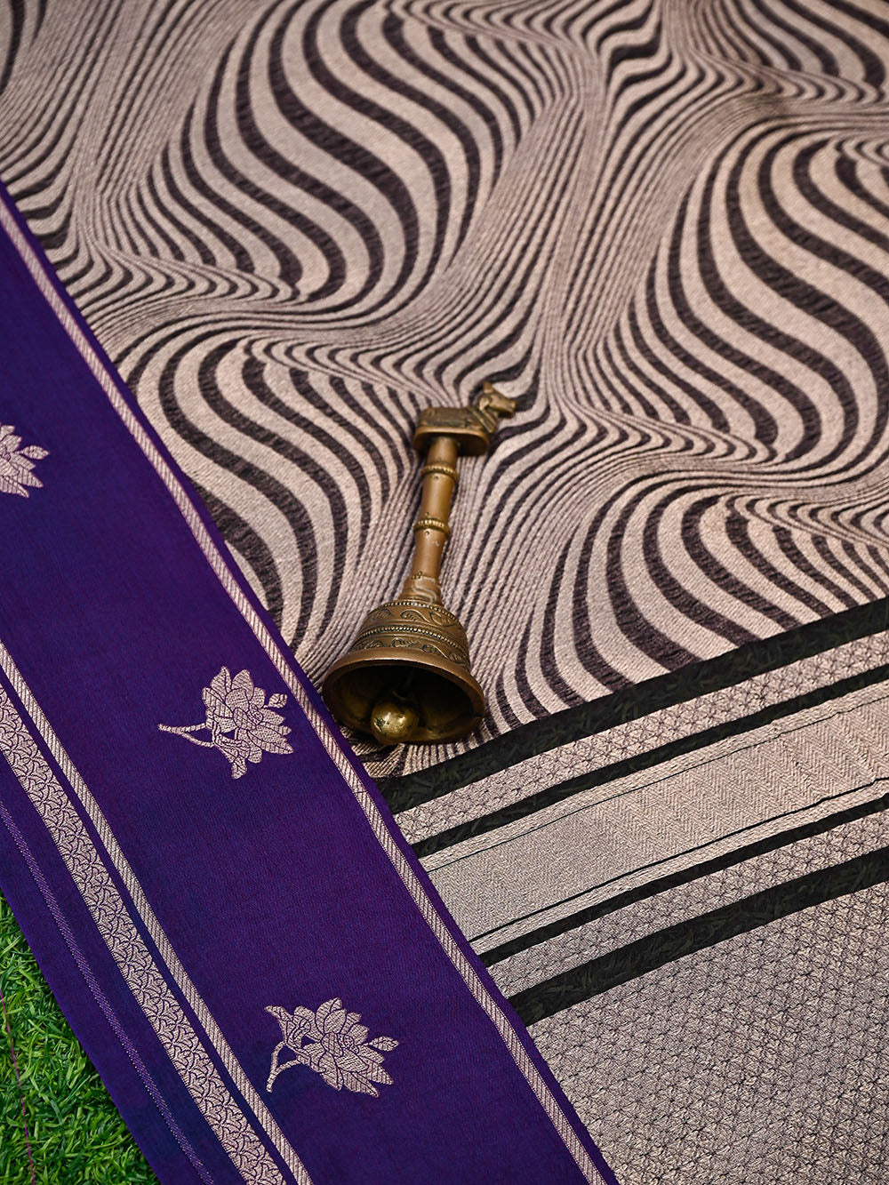 Purple Silk Brocade Handloom Banarasi Saree