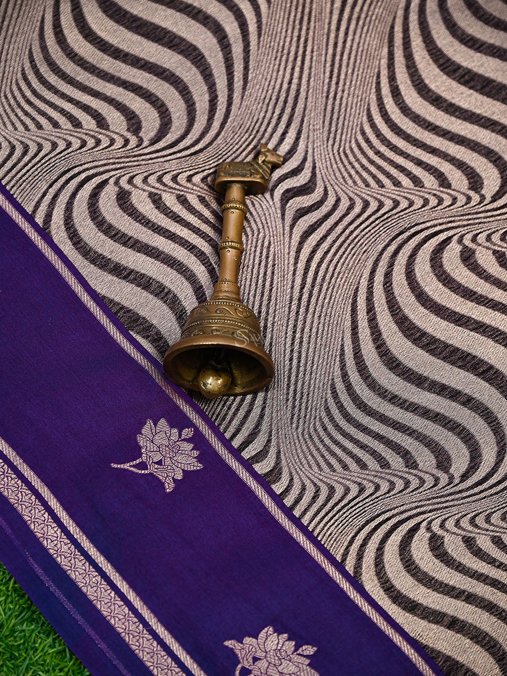 Purple Silk Brocade Handloom Banarasi Saree