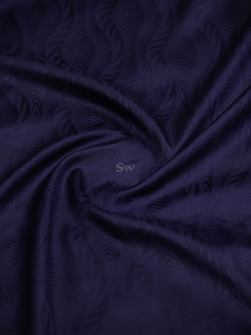 Dark Blue Satin Tanchoi Handloom Banarasi Saree