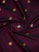 Wine Paithani Katan Silk Handloom Banarasi Saree - Sacred Weaves