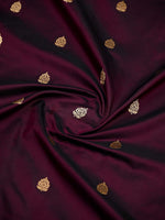 Wine Paithani Katan Silk Handloom Banarasi Saree - Sacred Weaves