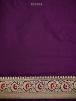 Dark Purple Meenakari Uppada Katan Silk Handloom Banarasi Saree - Sacred Weaves