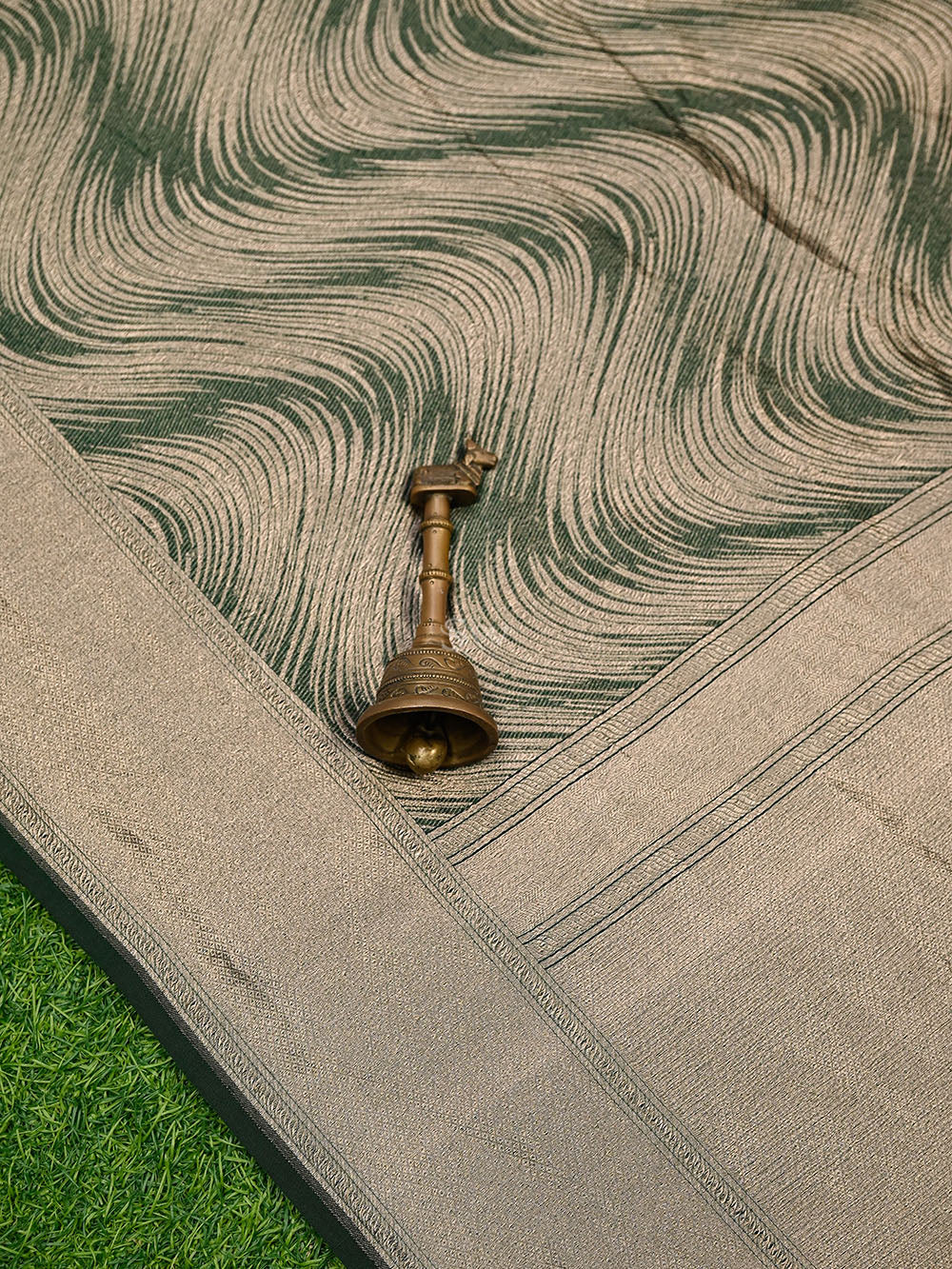 Bottle Green Silk Brocade Handloom Banarasi Saree