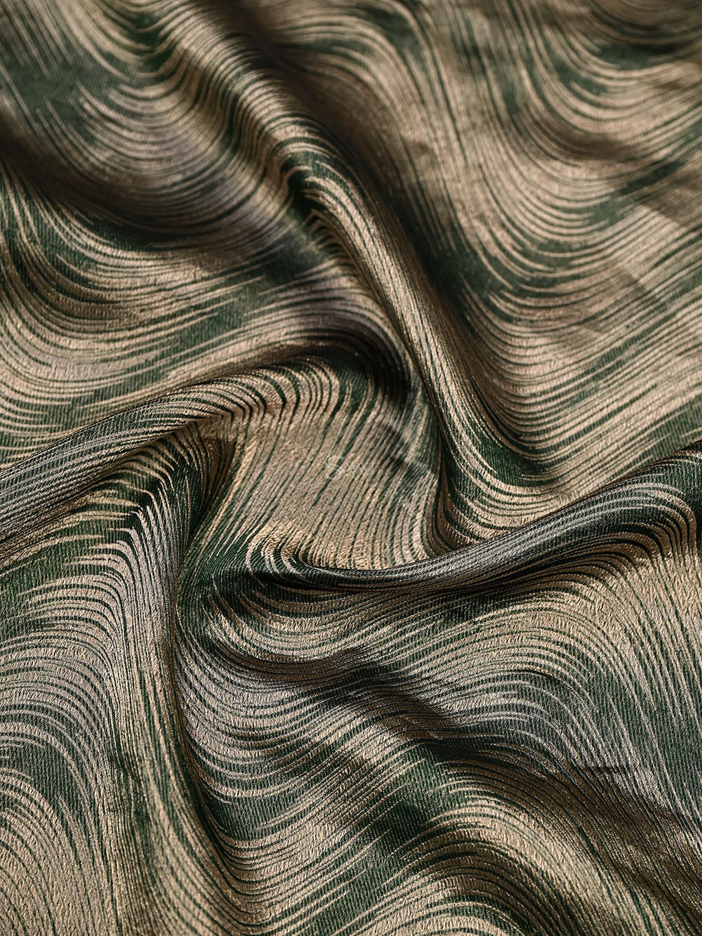 Bottle Green Silk Brocade Handloom Banarasi Saree