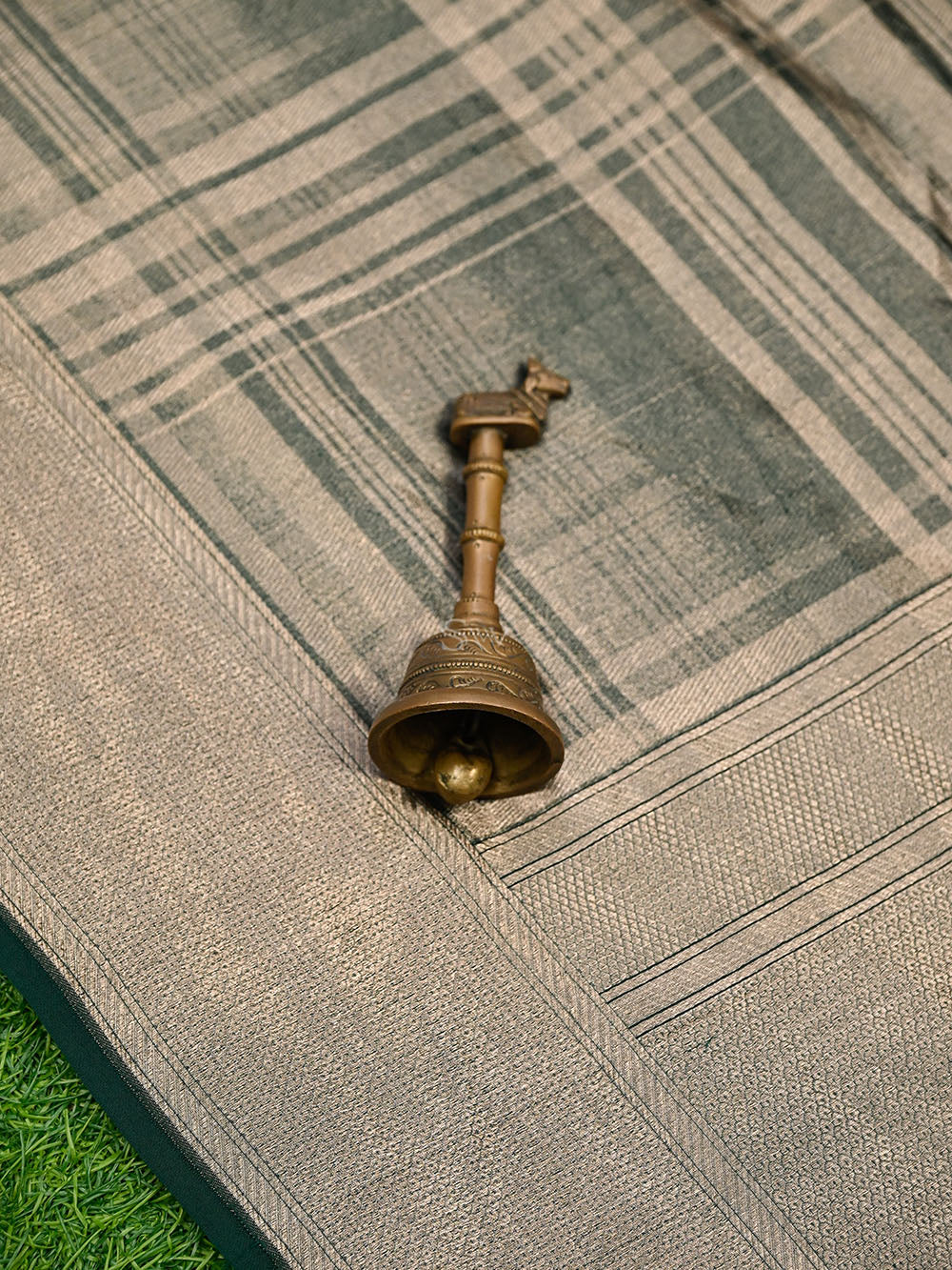 Bottle Green Silk Brocade Handloom Banarasi Saree