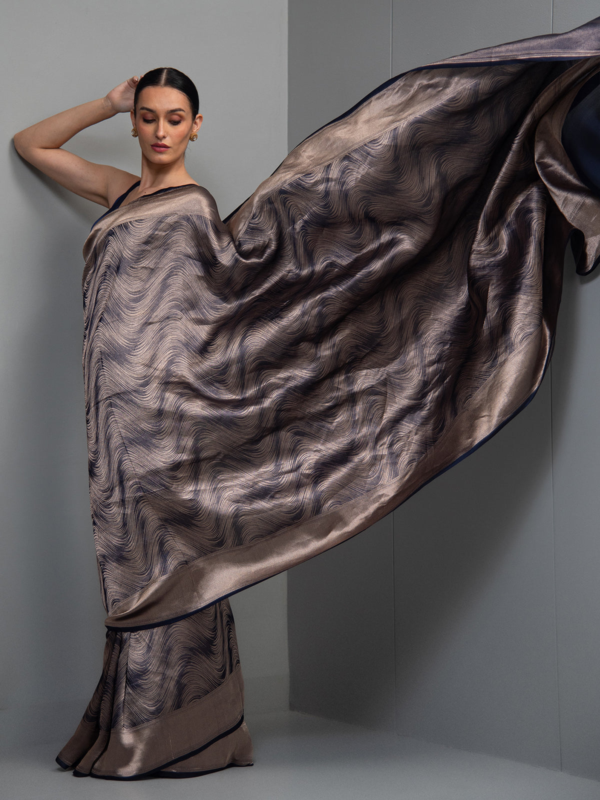 Blue Silk Brocade Handloom Banarasi Saree