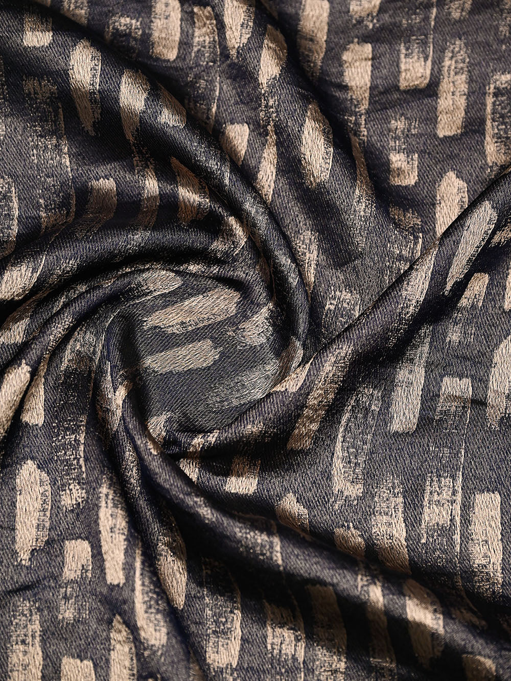 Navy Blue Silk Brocade Handloom Banarasi Saree