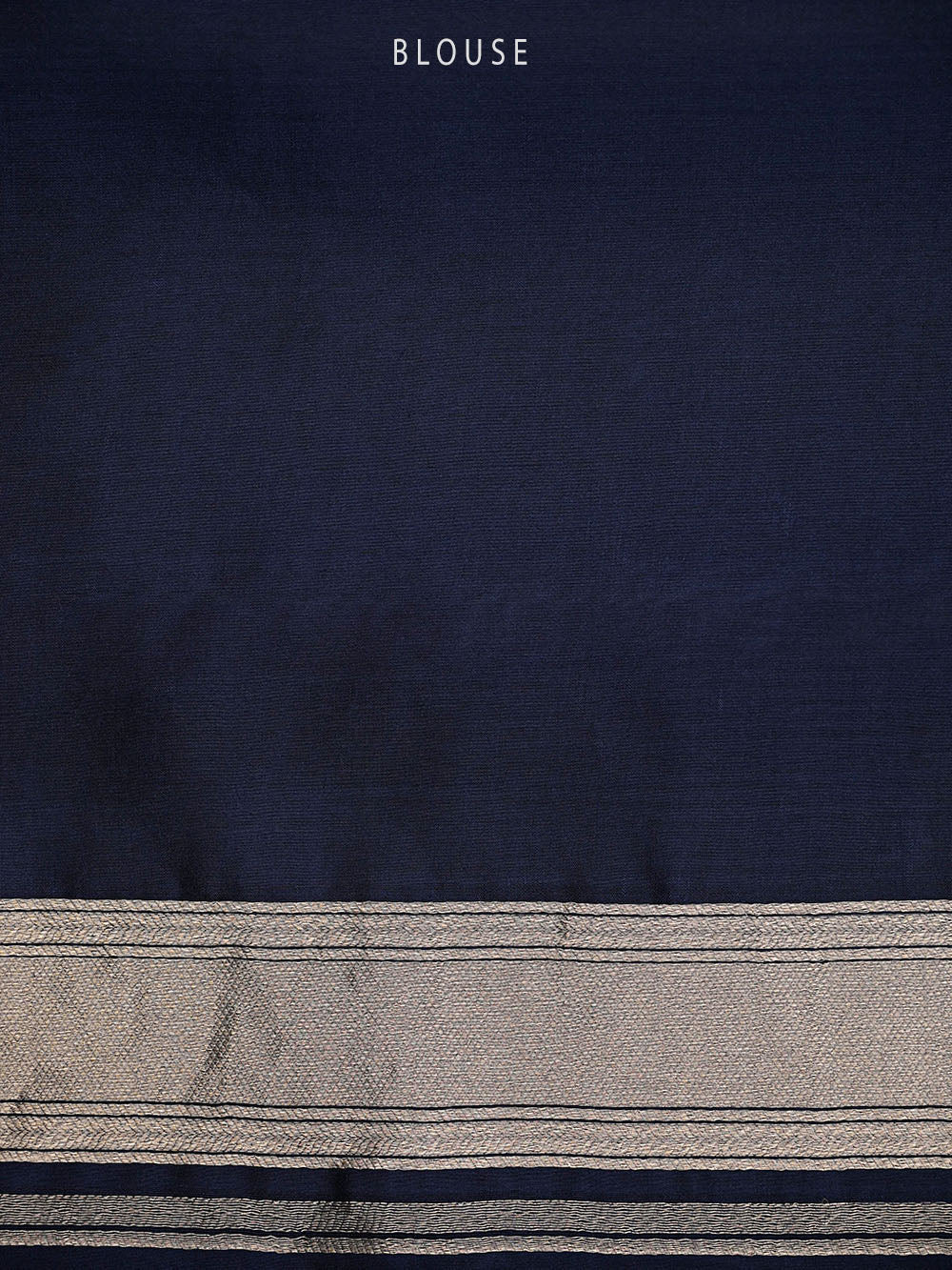 Navy Blue Silk Brocade Handloom Banarasi Saree