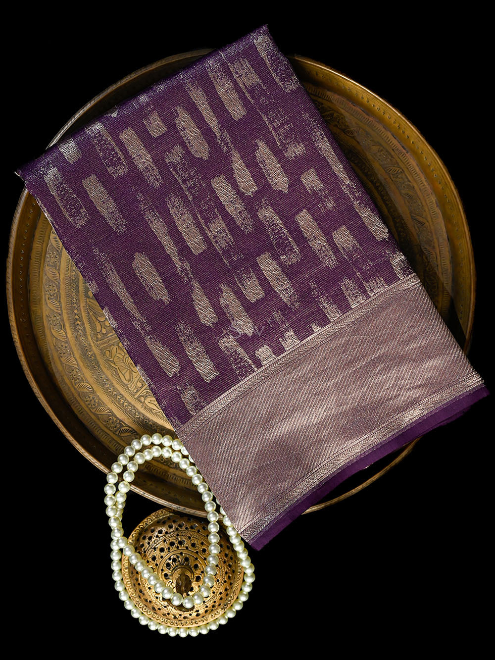 Purple Silk Brocade Handloom Banarasi Saree