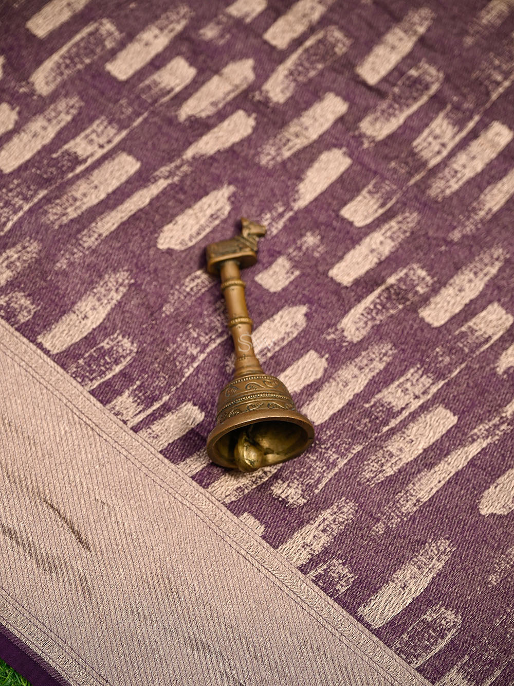 Purple Silk Brocade Handloom Banarasi Saree