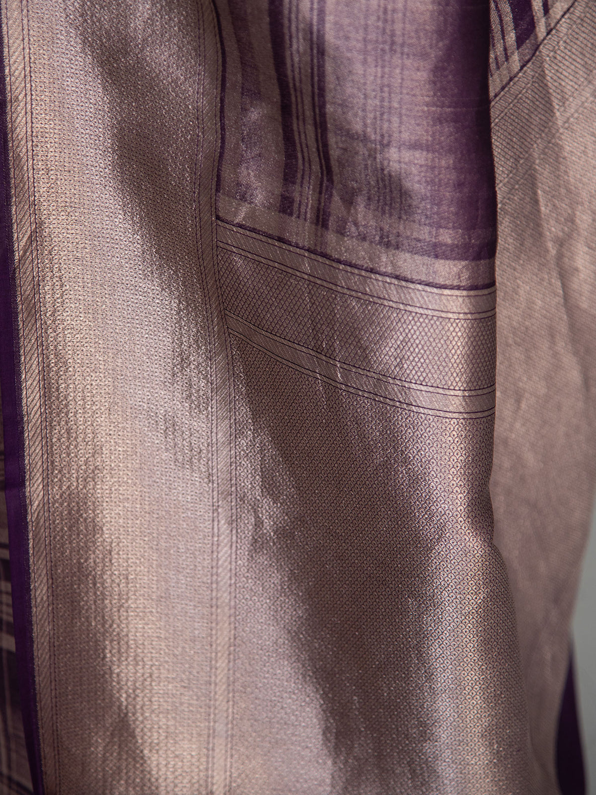 Purple Silk Brocade Handloom Banarasi Saree