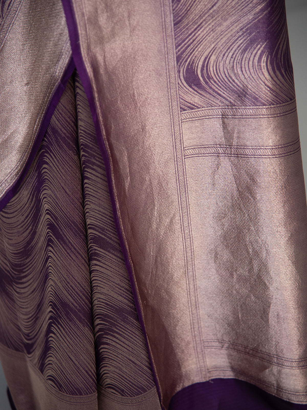 Purple Silk Brocade Handloom Banarasi Saree