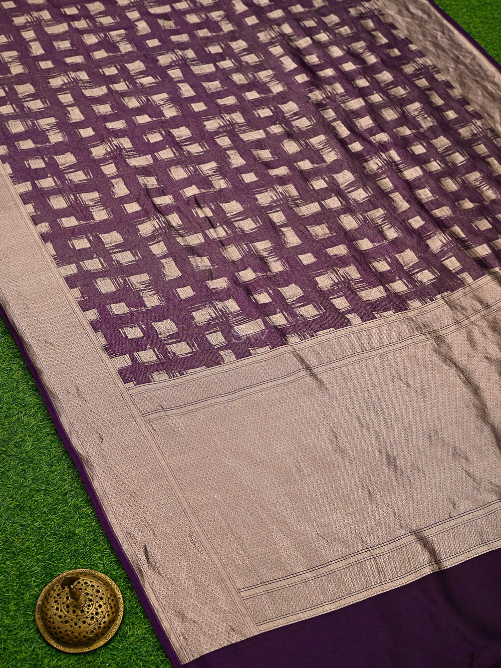 Purple Silk Brocade Handloom Banarasi Saree