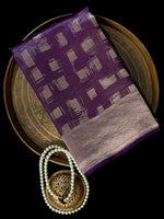 Purple Silk Brocade Handloom Banarasi Saree