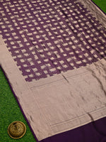 Purple Silk Brocade Handloom Banarasi Saree