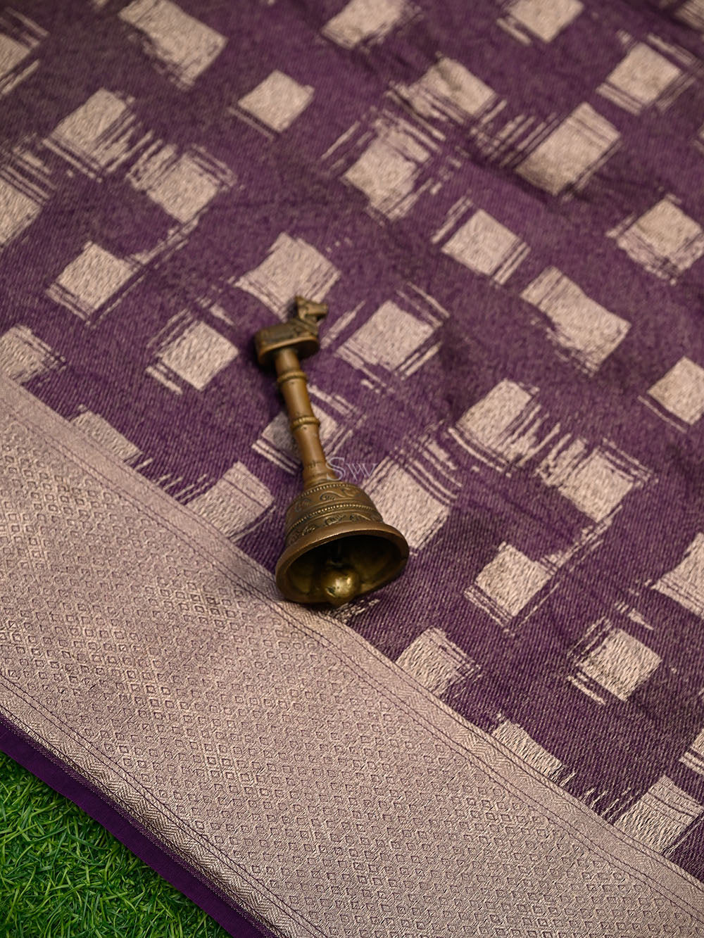 Purple Silk Brocade Handloom Banarasi Saree