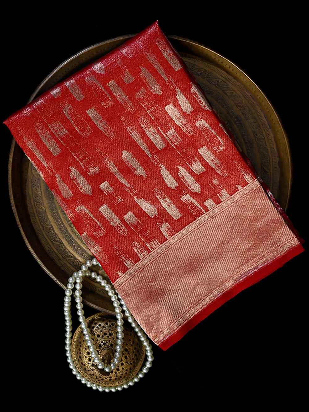Red Silk Brocade Handloom Banarasi Saree