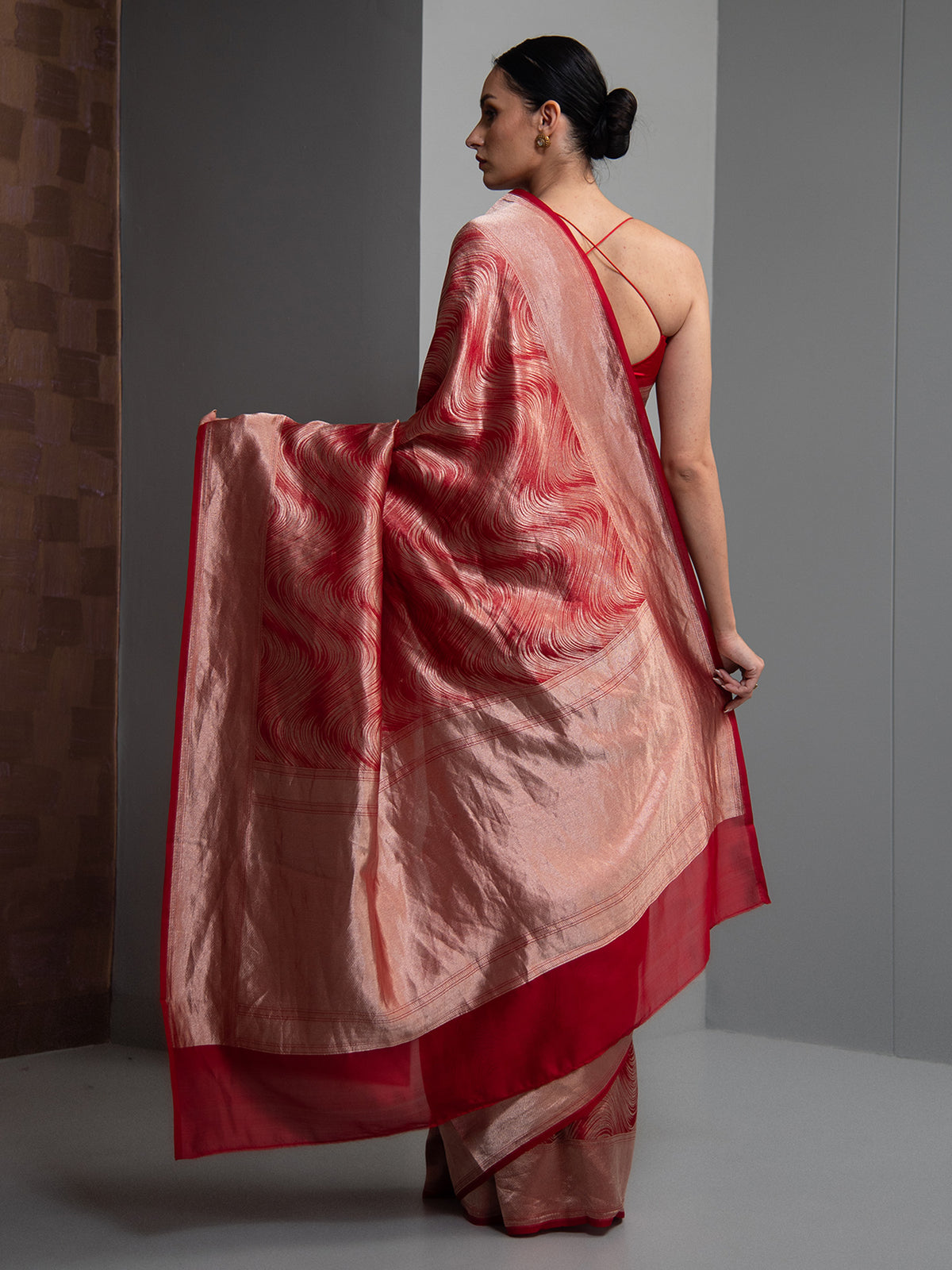 Red Silk Brocade Handloom Banarasi Saree