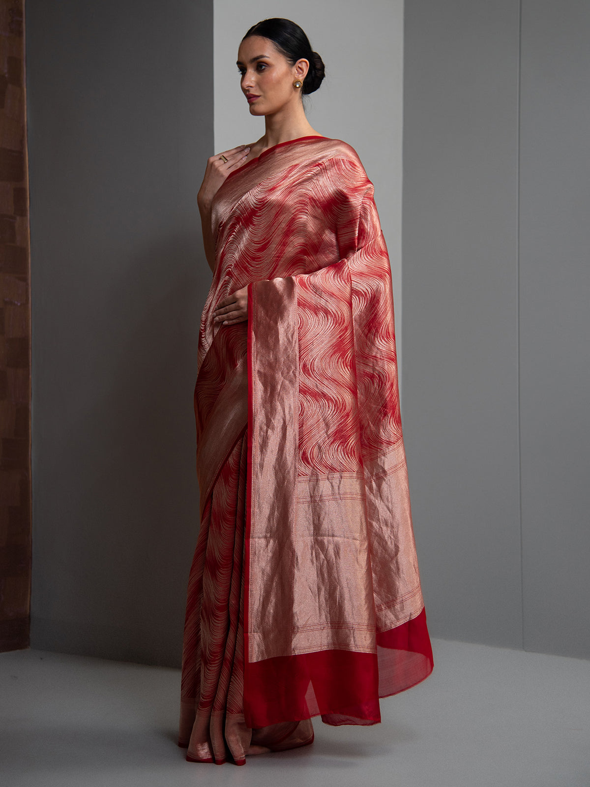 Red Silk Brocade Handloom Banarasi Saree