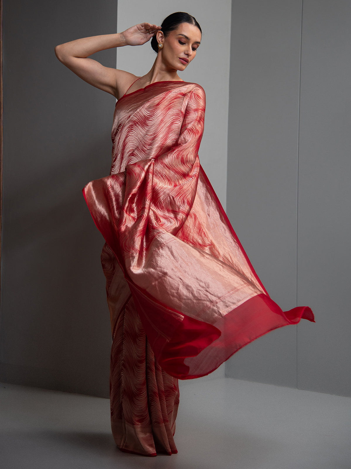 Red Silk Brocade Handloom Banarasi Saree