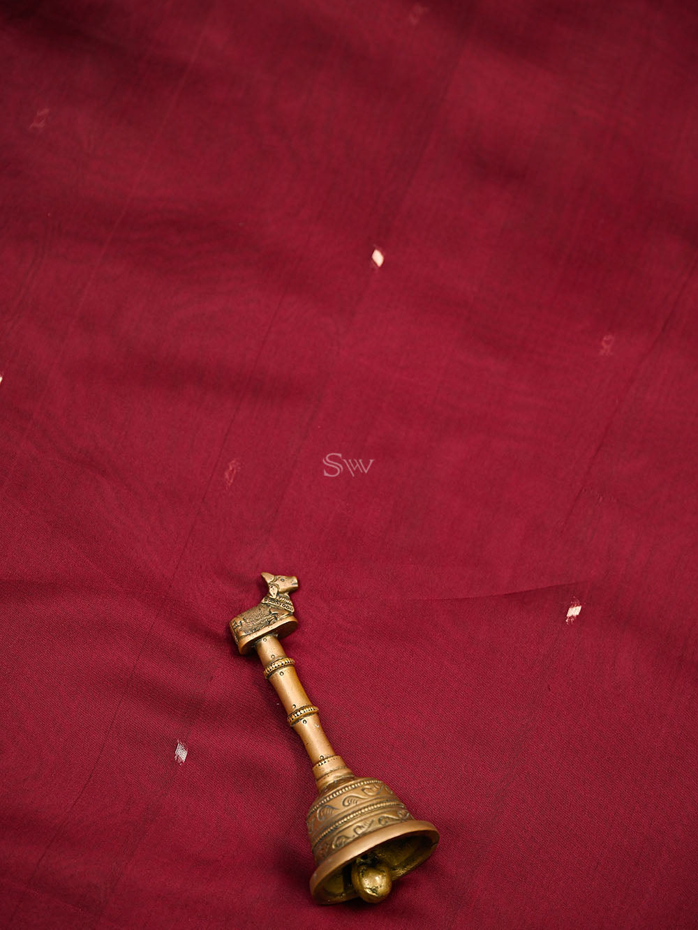 Dark Wine Booti Organza Handloom Banarasi Saree