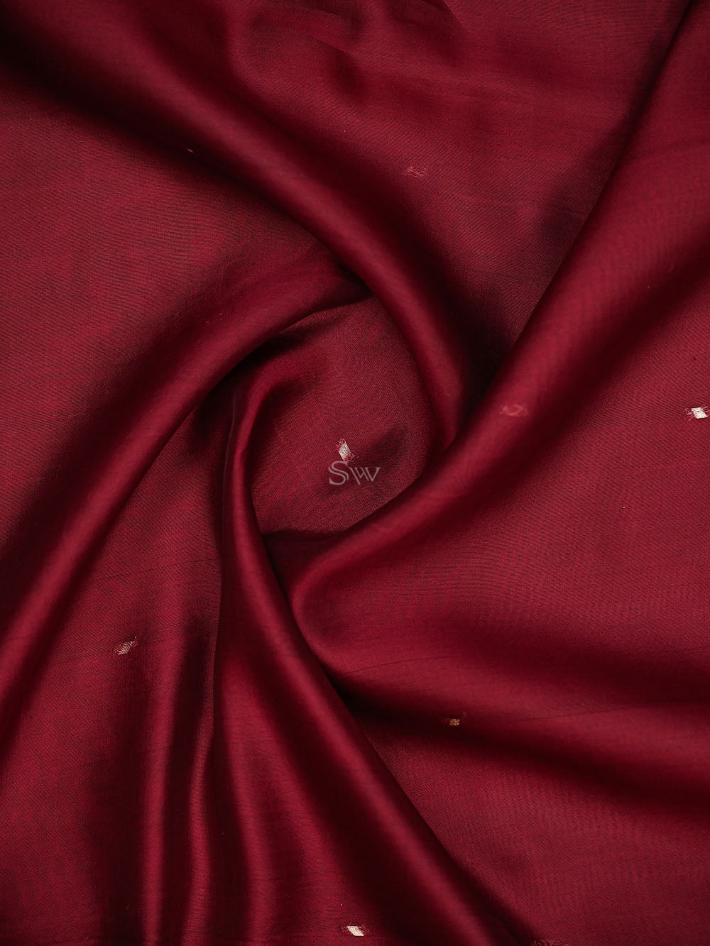 Dark Wine Booti Organza Handloom Banarasi Saree
